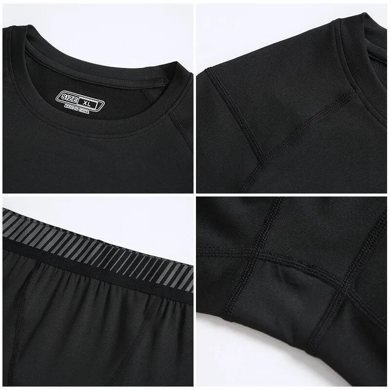 2Pcs Men's Basketball Compression Sportswear Suits