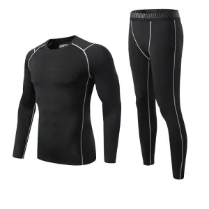 2Pcs Men's Basketball Compression Sportswear Suits