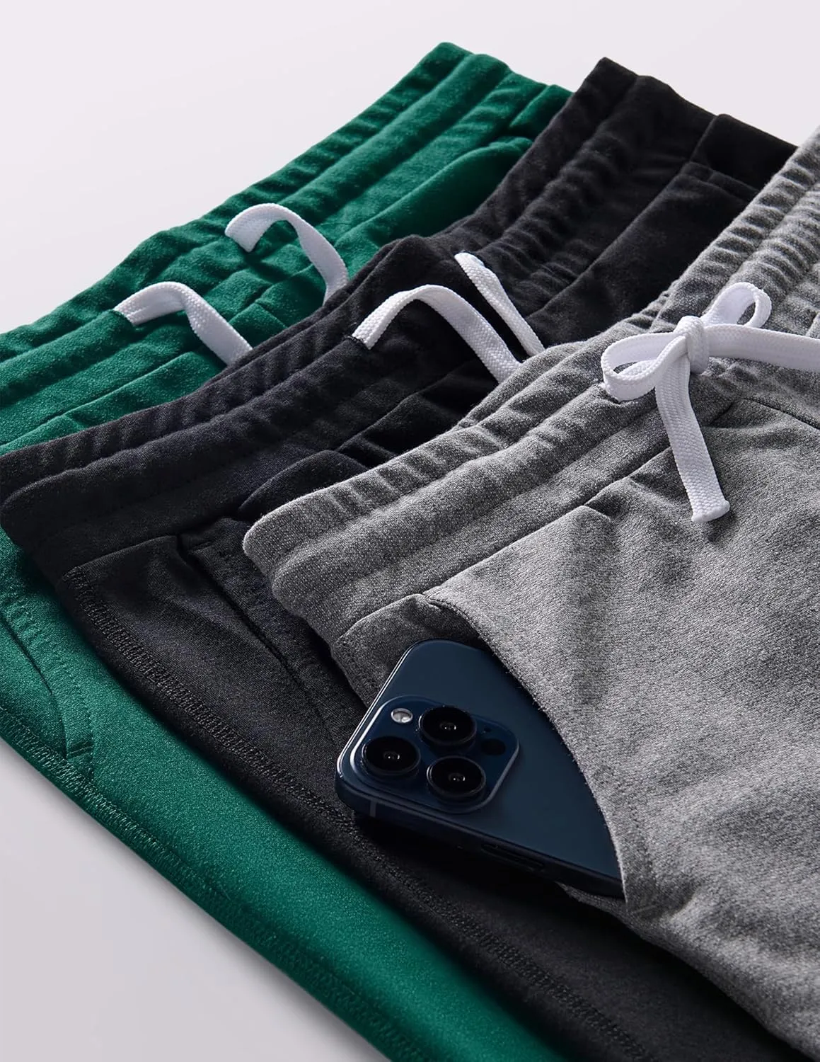 3 Pack Boys' Pull On Jogger Shorts Youth Kids Casual Terry Sweat Shorts with Pockets Drawstring