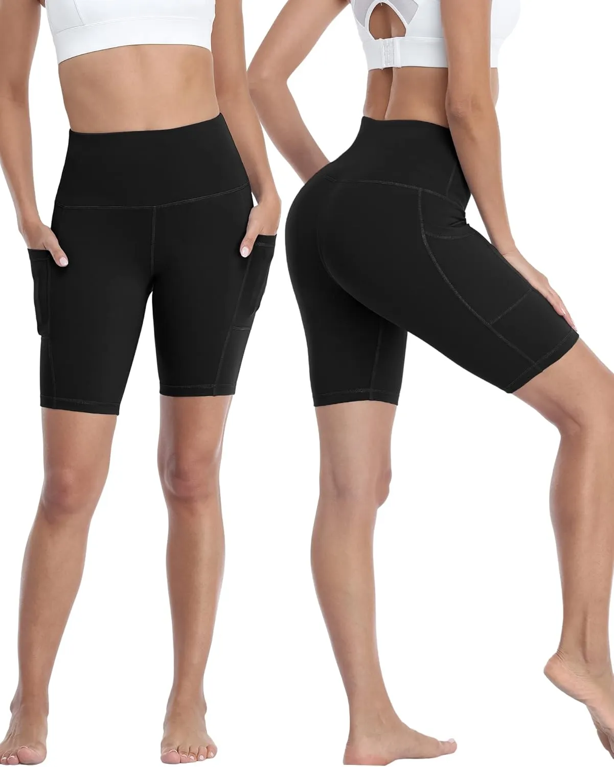 4 Pack Biker Shorts with Pockets for Women High Waist,Womens Athletic Workout Shorts for Summer