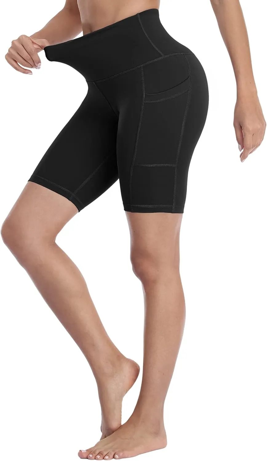 4 Pack Biker Shorts with Pockets for Women High Waist,Womens Athletic Workout Shorts for Summer