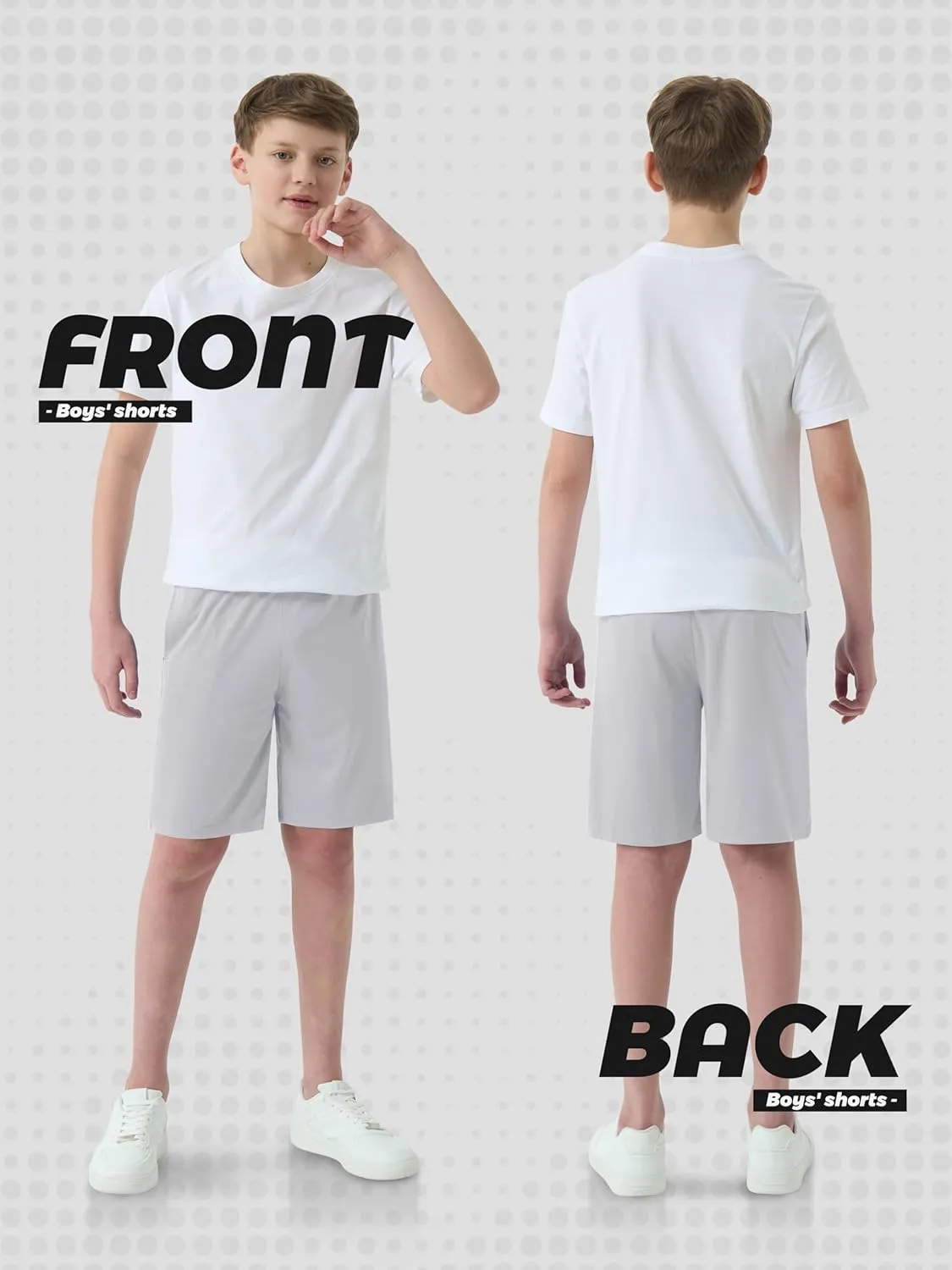 5-Pack Boys Athletic Shorts with Pockets, Dry-Fit Basketball Soccer Shorts for Youth & Kids Outdoor
