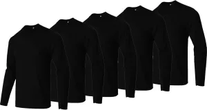 5 Pack Men's Long Sleeve Running Shirts Quick-Dry Moisture Wicking Athletic Tee for Gym & Outdoor Sport Shirt