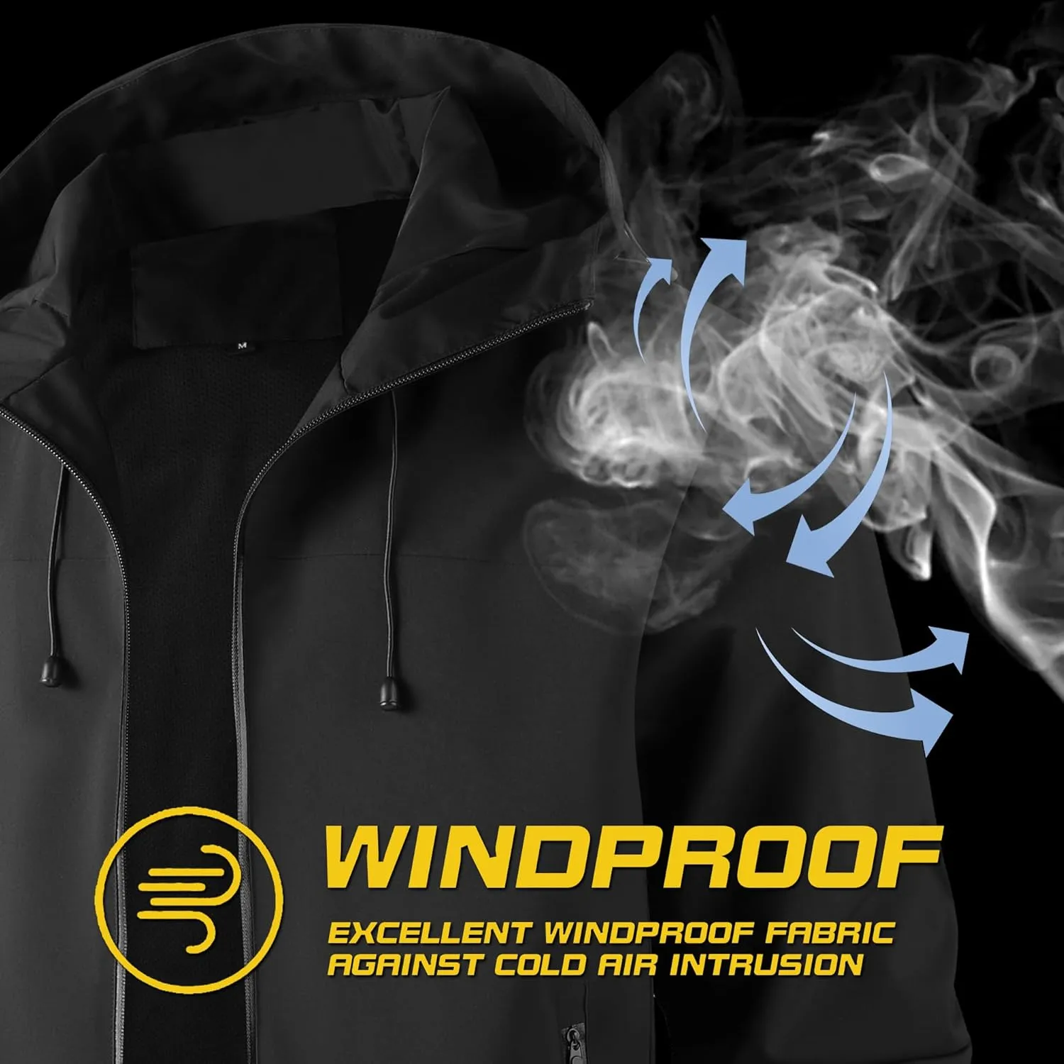 AFILOK Men's lightweight outdoor jacket with water resistant properties and zipped pockets rain jacket block wind