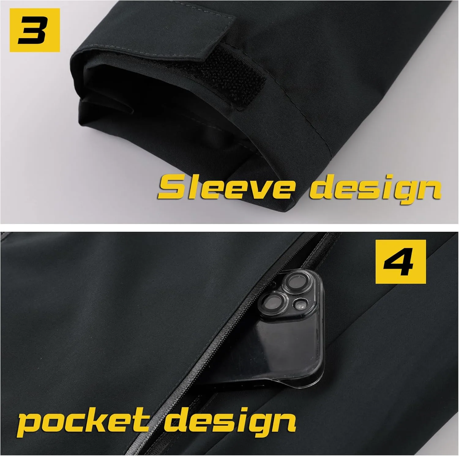 AFILOK Men's lightweight outdoor jacket with water resistant properties and zipped pockets rain jacket block wind