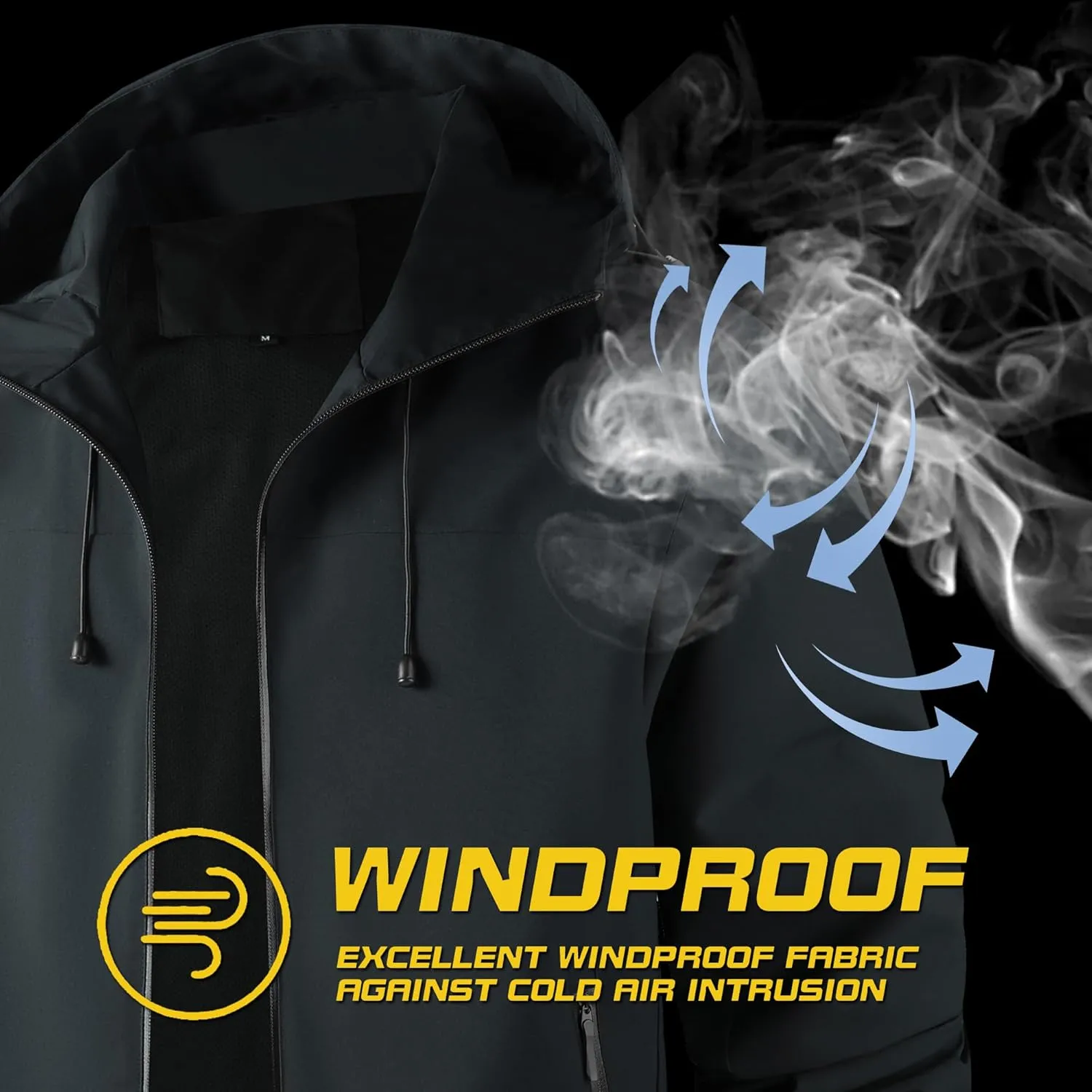 AFILOK Men's lightweight outdoor jacket with water resistant properties and zipped pockets rain jacket block wind