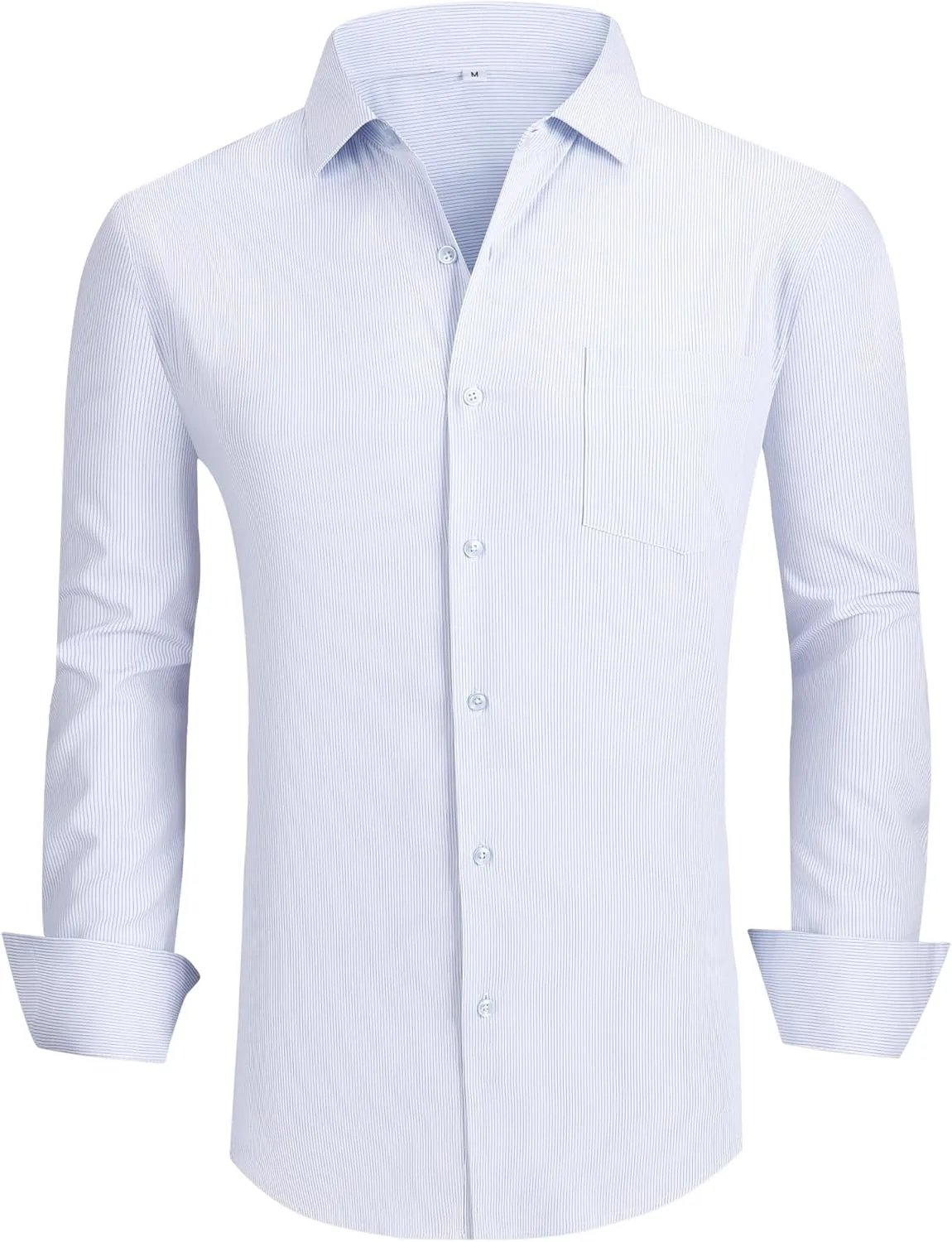Alex Vando Mens Bamboo Dress Shirts Wrinkle Free Regular Fit Stretch Button Down Shirt