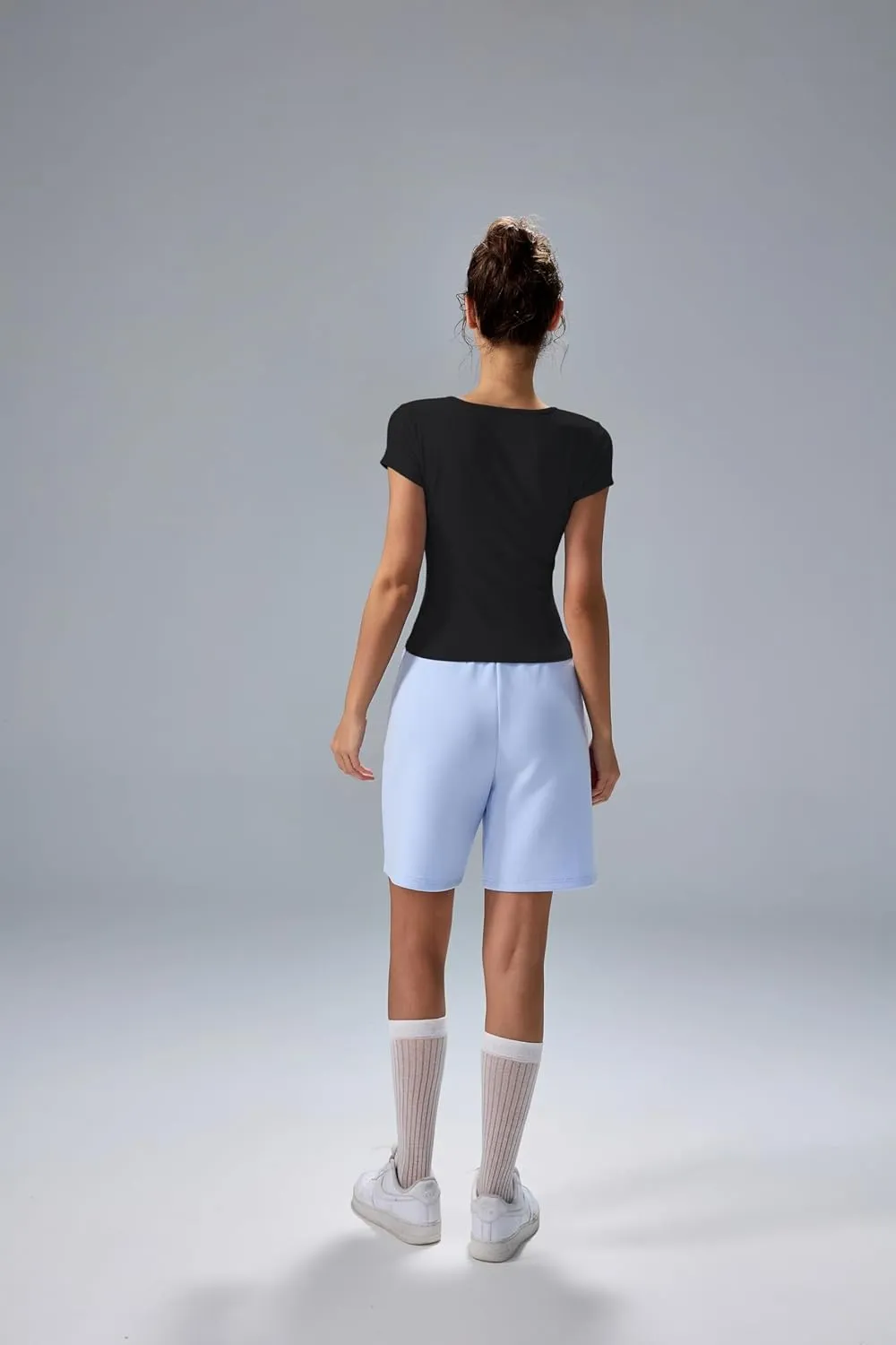 altiland Scoop Neck Workout T Shirt for Woman, Ultra-Soft Quick Dry Athletic Tee Yoga Running Cropped Short Sleeve Tops