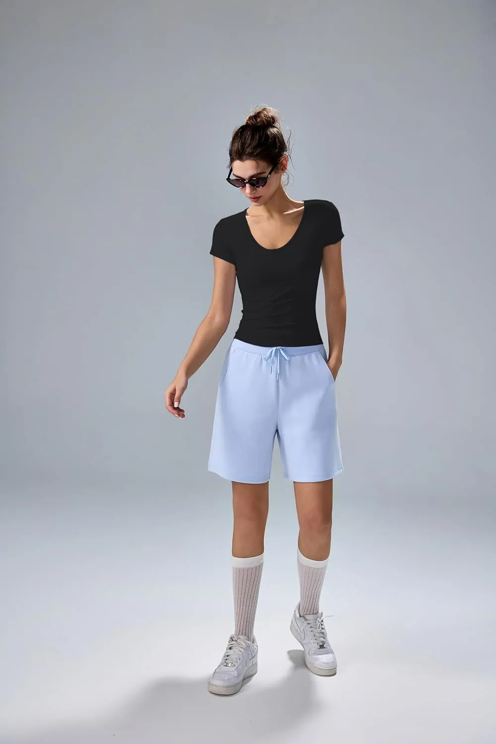 altiland Scoop Neck Workout T Shirt for Woman, Ultra-Soft Quick Dry Athletic Tee Yoga Running Cropped Short Sleeve Tops