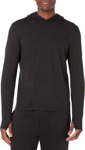 Amazon Essentials Men's Active Quick Dry Tech Stretch Long-Sleeve Hooded Pullover T-Shirt