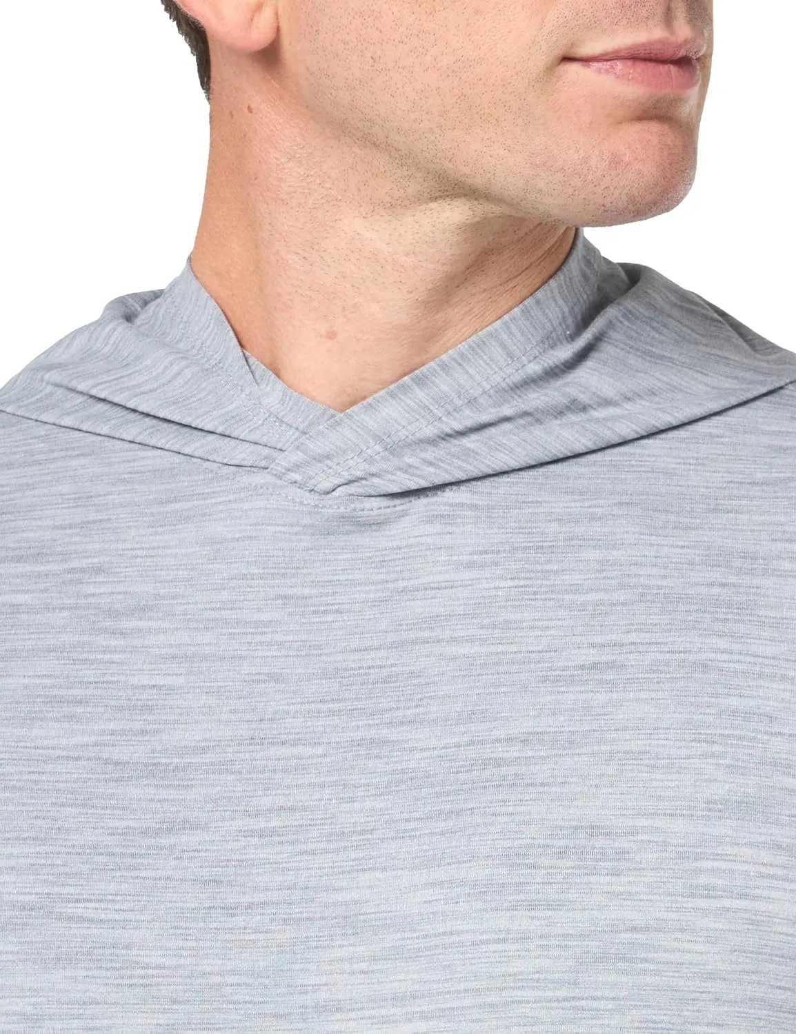 Amazon Essentials Men's Active Quick Dry Tech Stretch Long-Sleeve Hooded Pullover T-Shirt