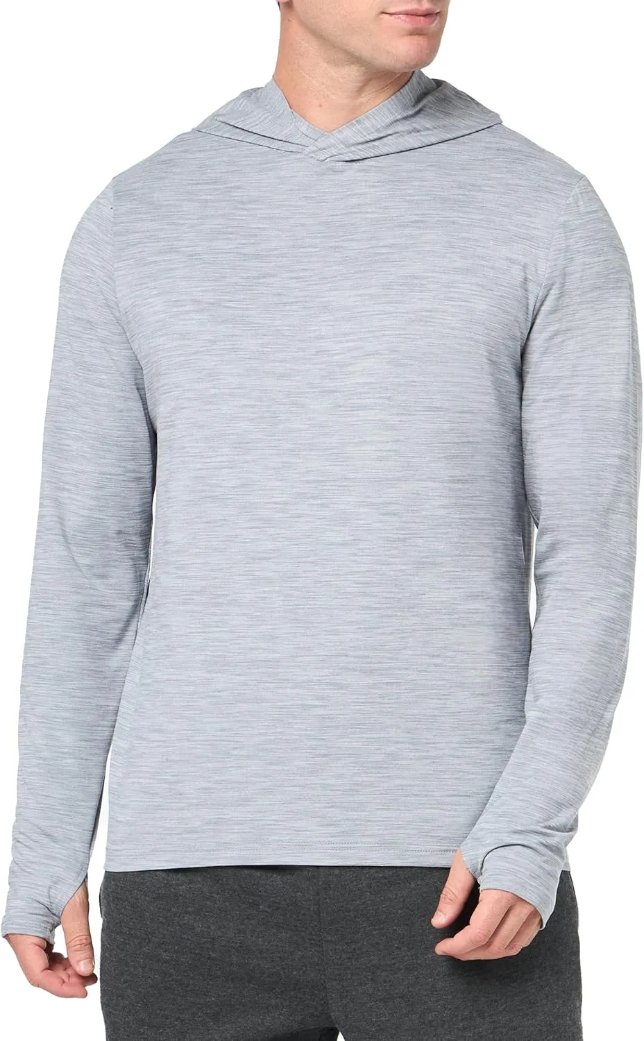 Amazon Essentials Men's Active Quick Dry Tech Stretch Long-Sleeve Hooded Pullover T-Shirt