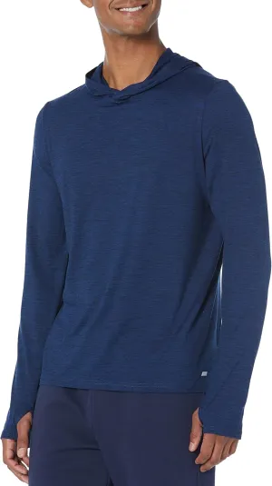 Amazon Essentials Men's Active Quick Dry Tech Stretch Long-Sleeve Hooded Pullover T-Shirt