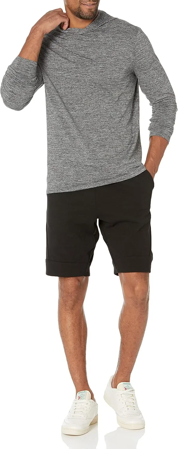 Amazon Essentials Men's Active Quick Dry Tech Stretch Long-Sleeve Hooded Pullover T-Shirt