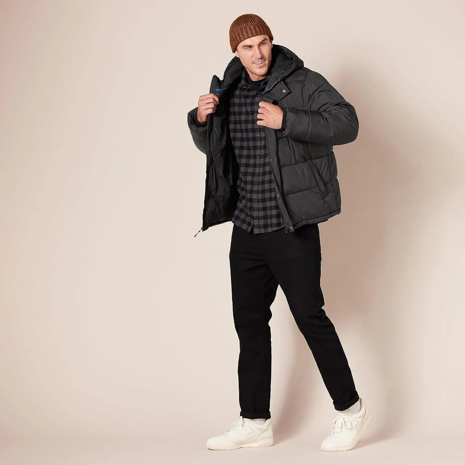 Amazon Essentials Men's Heavyweight Hooded Puffer Coat