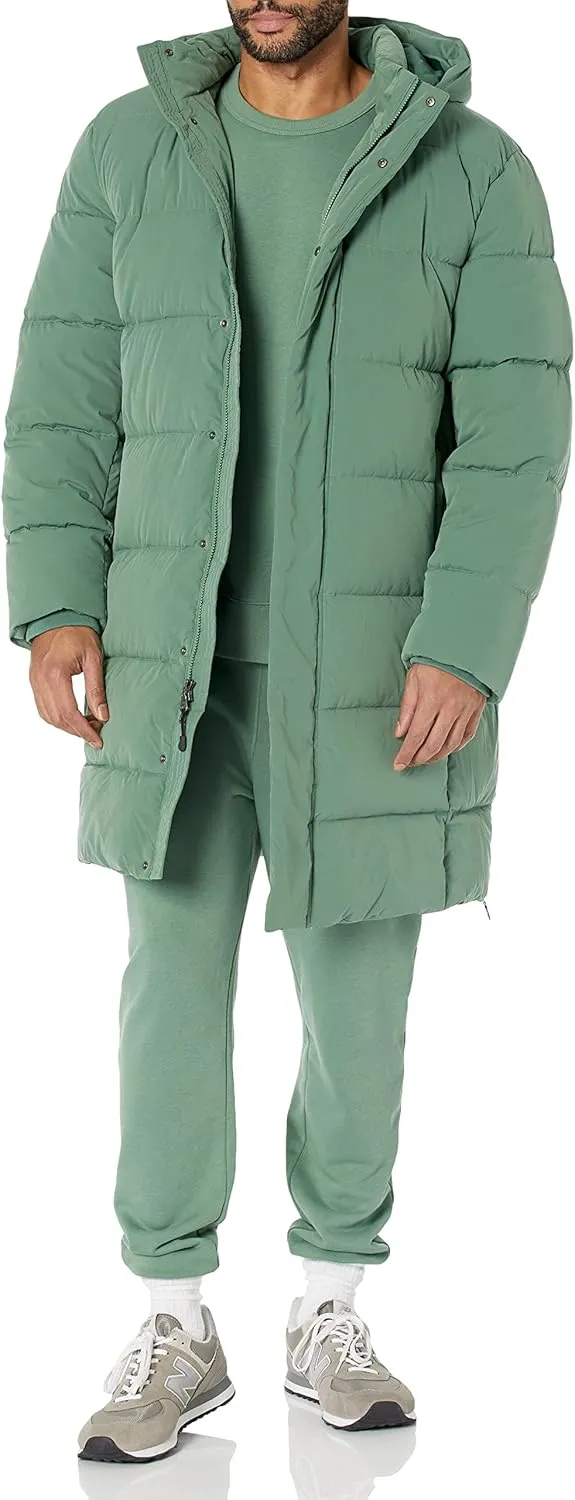 Amazon Essentials Men's Hooded Long Puffer Coat