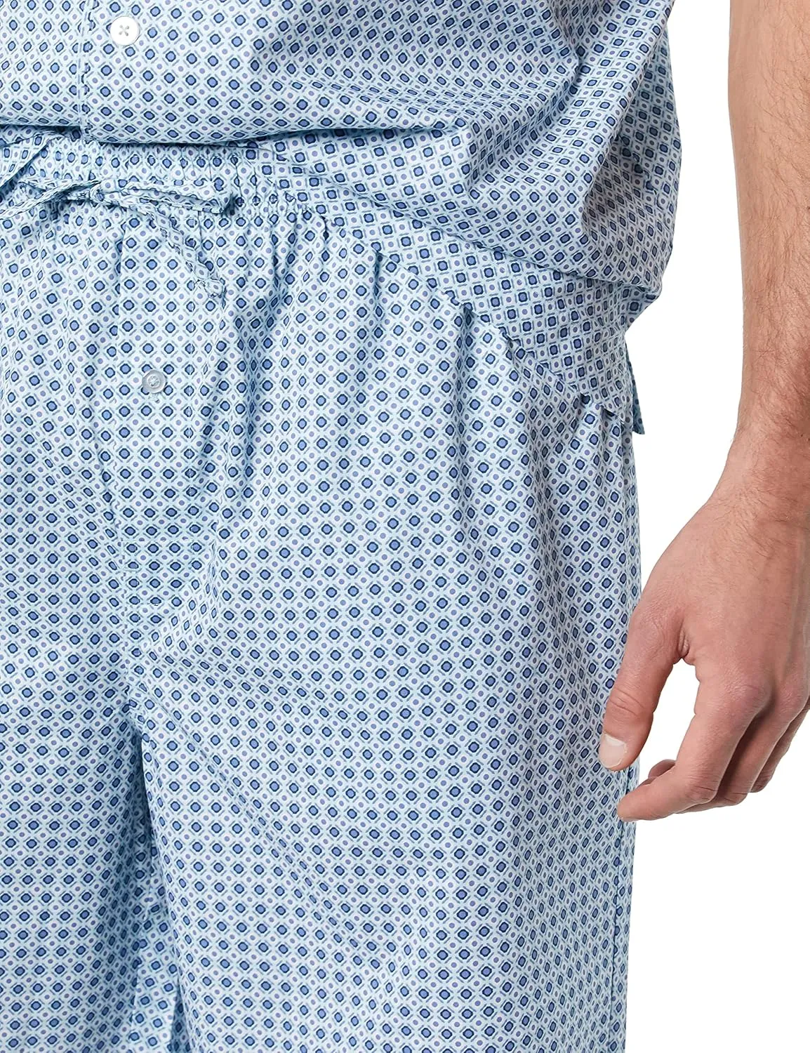 Amazon Essentials Men's Lightweight Woven Short Pajama Set with Notch Collar and Button Loungewear