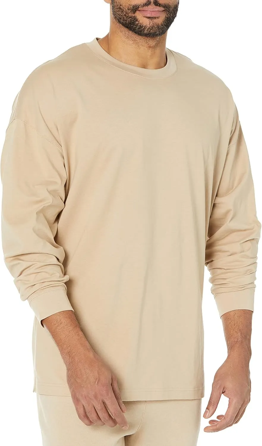 Amazon Essentials Men's Long-Sleeve T-Shirt Oversized-Fit Organic Cotton