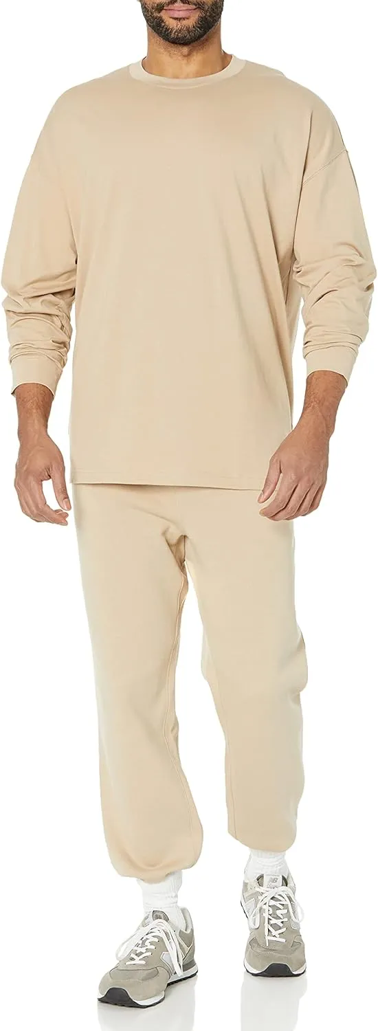 Amazon Essentials Men's Long-Sleeve T-Shirt Oversized-Fit Organic Cotton
