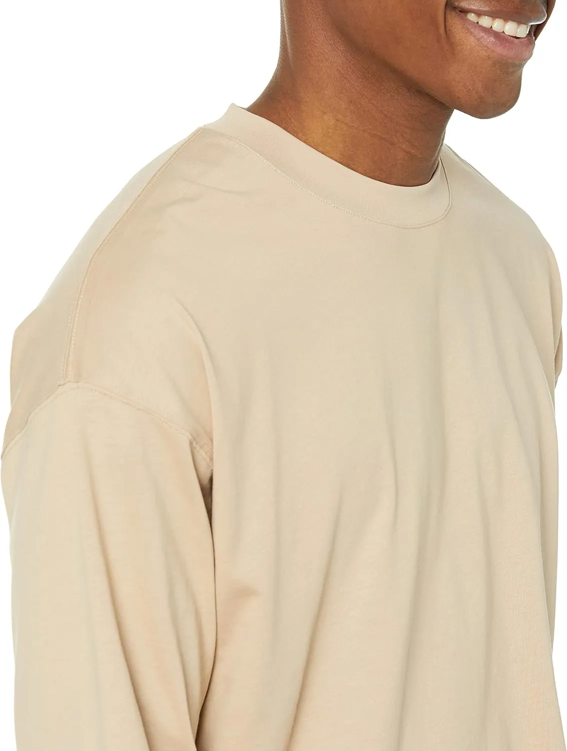 Amazon Essentials Men's Long-Sleeve T-Shirt Oversized-Fit Organic Cotton
