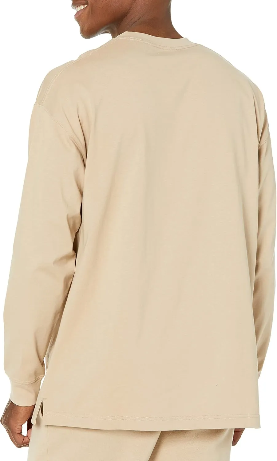 Amazon Essentials Men's Long-Sleeve T-Shirt Oversized-Fit Organic Cotton