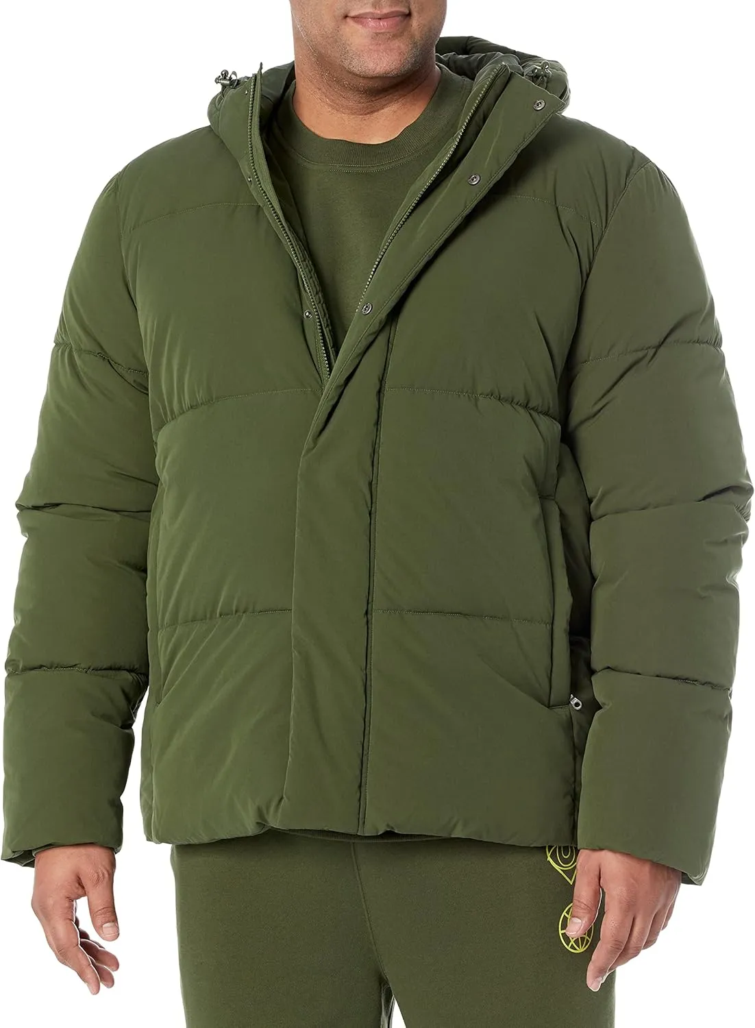 Amazon Essentials Men's Mid-Length Hooded Puffer Coat (Available in Big & Tall)