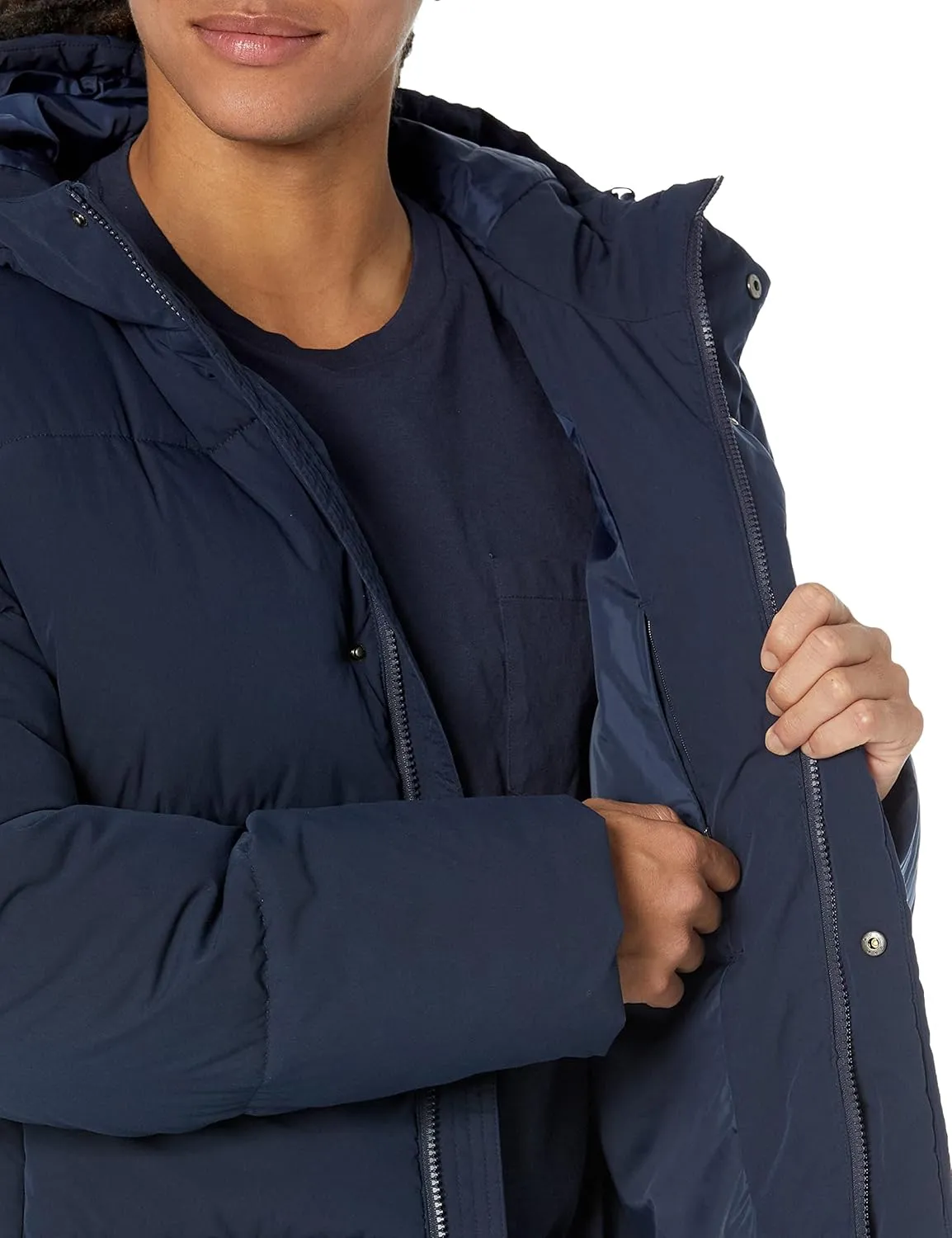 Amazon Essentials Men's Mid-Length Hooded Puffer Coat (Available in Big & Tall)