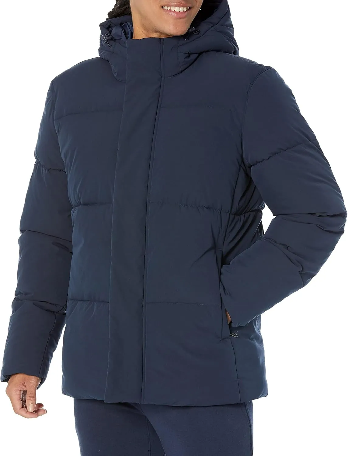Amazon Essentials Men's Mid-Length Hooded Puffer Coat (Available in Big & Tall)