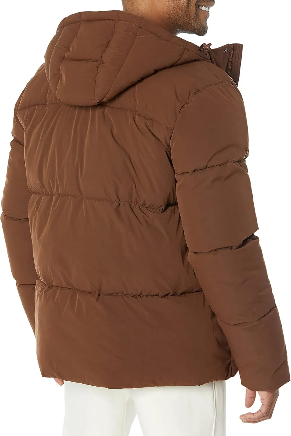 Amazon Essentials Men's Mid-Length Hooded Puffer Coat (Available in Big & Tall)