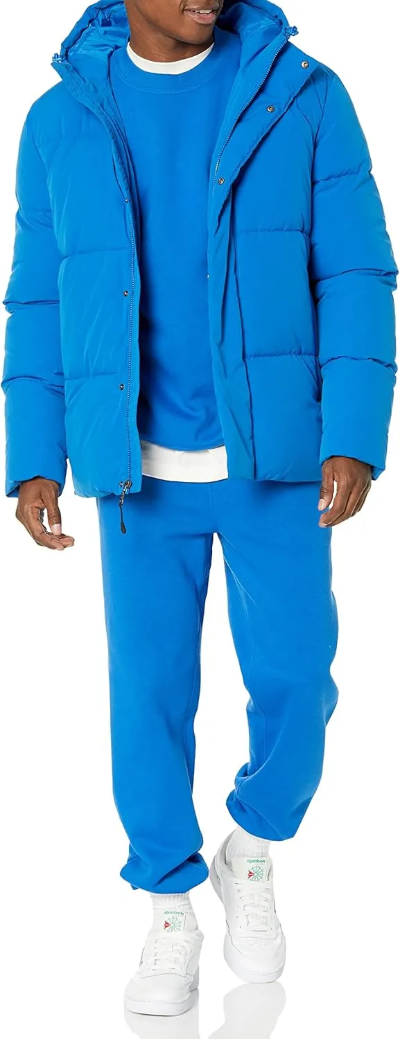 Amazon Essentials Men's Mid-Length Hooded Puffer Coat (Available in Big & Tall)