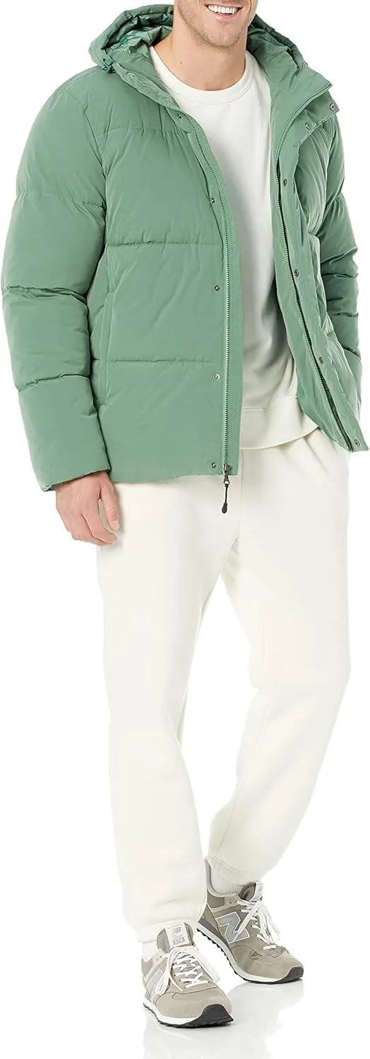 Amazon Essentials Men's Mid-Length Hooded Puffer Coat (Available in Big & Tall)