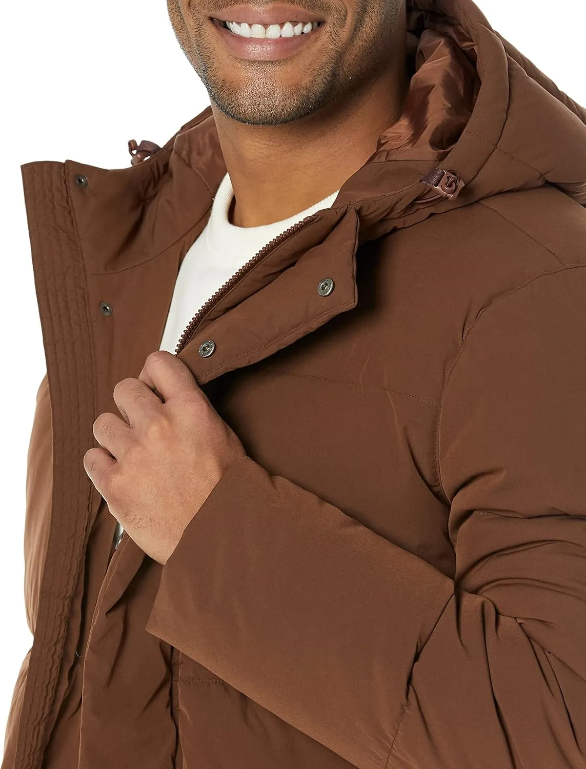 Amazon Essentials Men's Mid-Length Hooded Puffer Coat (Available in Big & Tall)