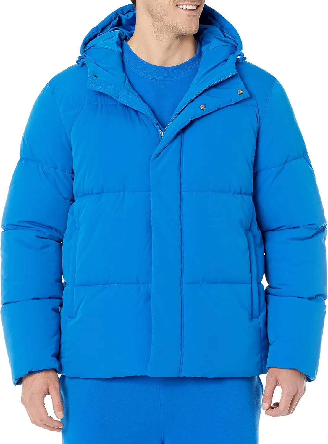 Amazon Essentials Men's Mid-Length Hooded Puffer Coat (Available in Big & Tall)