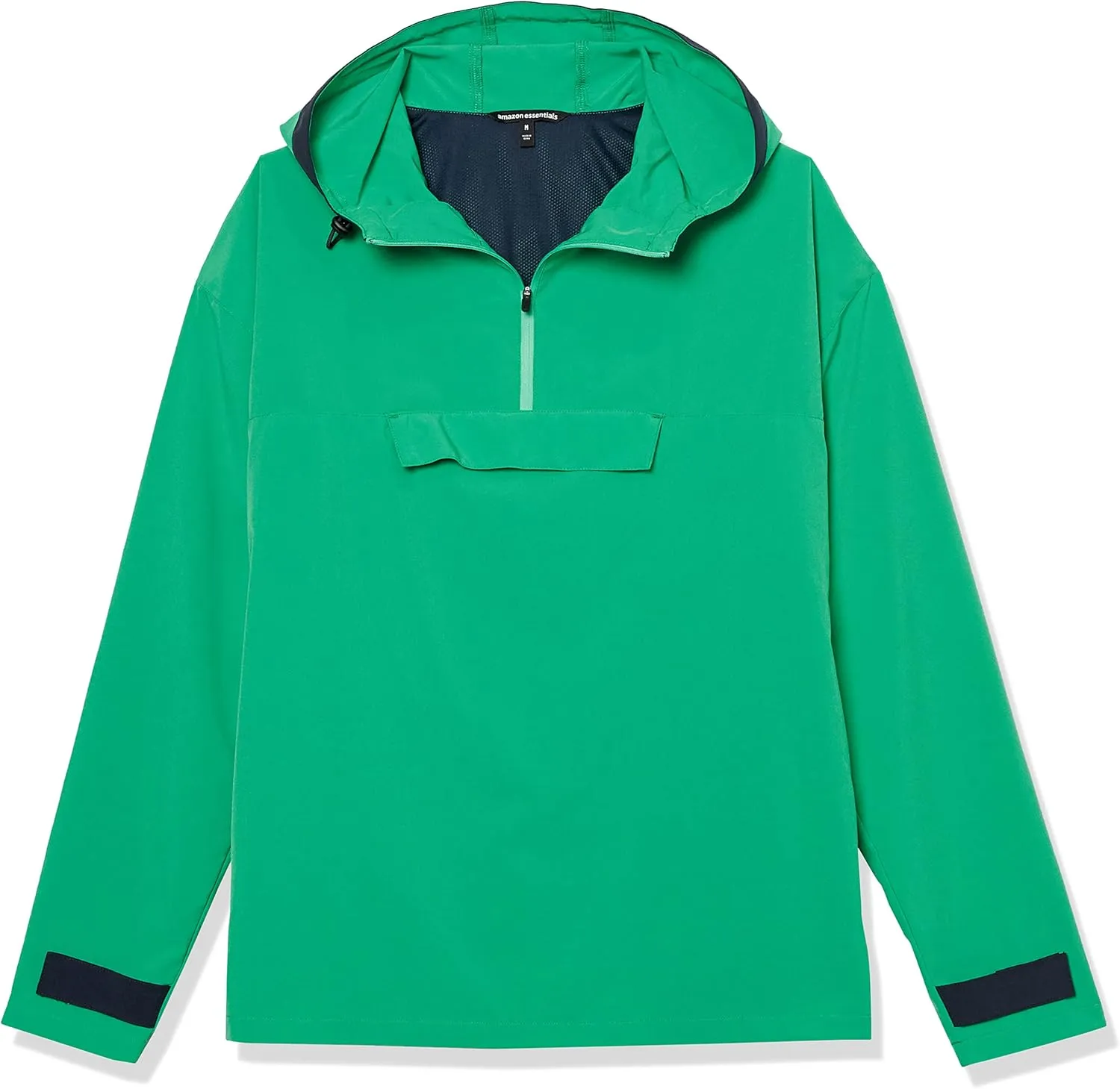 Amazon Essentials Men's Stretch Woven Quarter Zip Hooded Colorblock Jacket