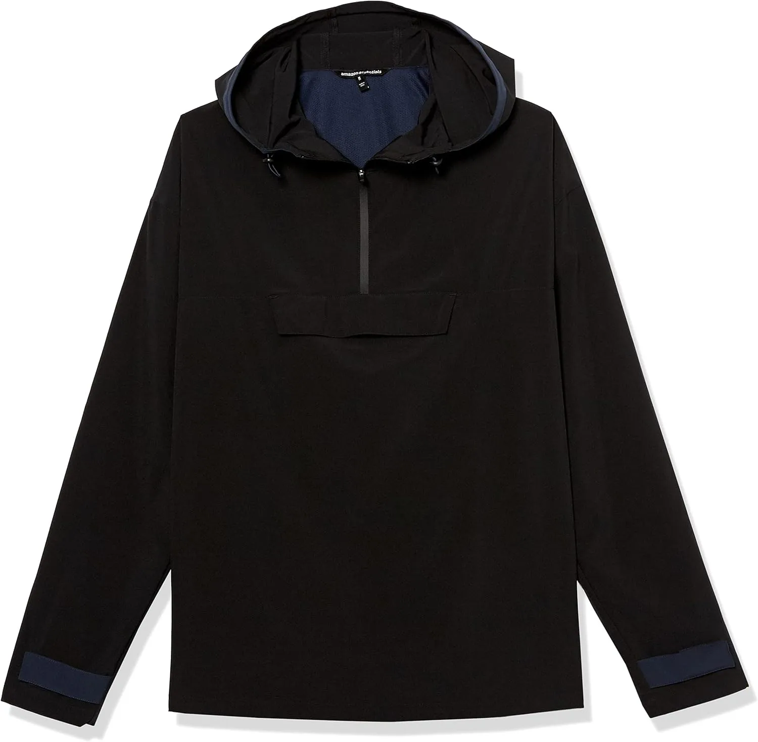Amazon Essentials Men's Stretch Woven Quarter Zip Hooded Colorblock Jacket