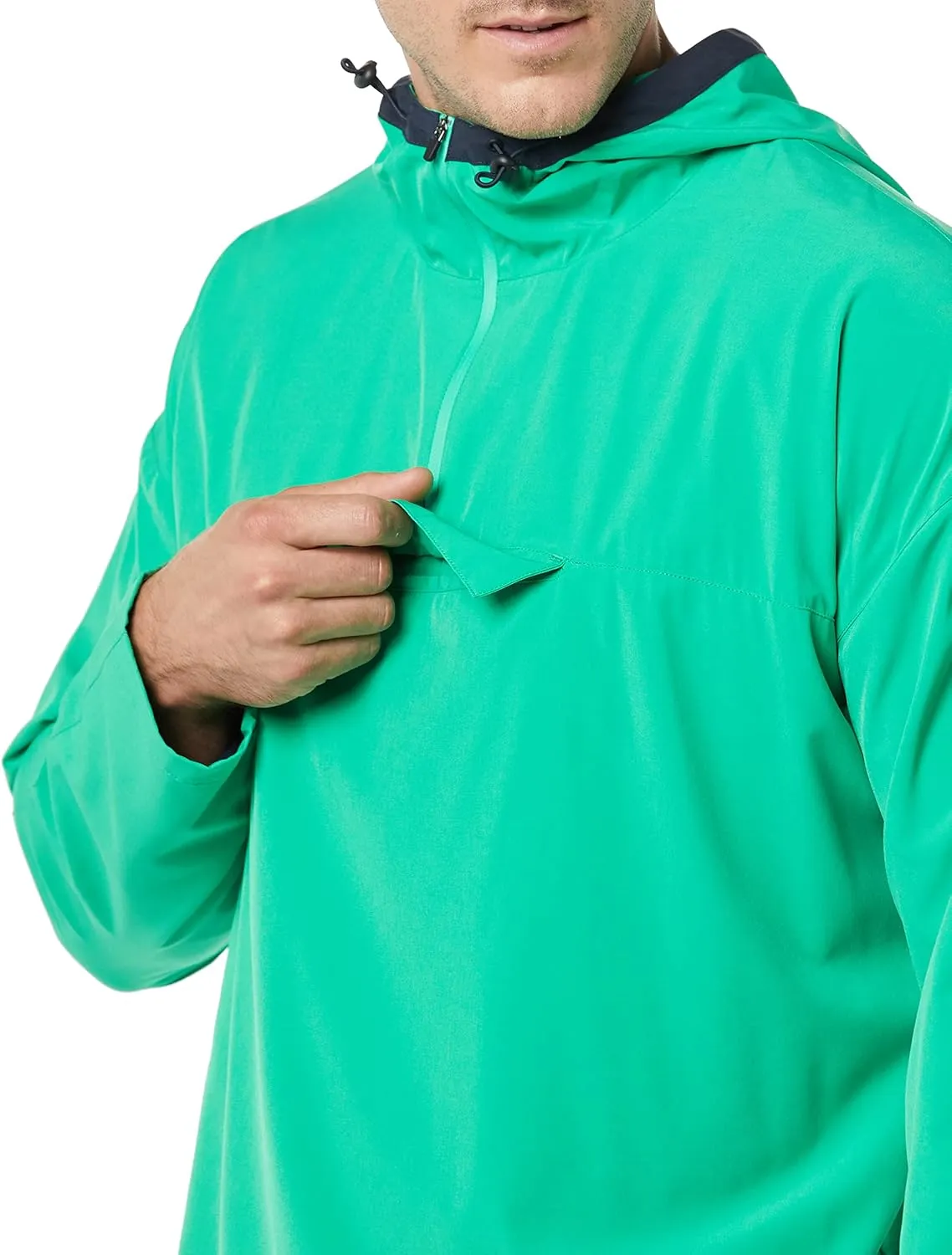 Amazon Essentials Men's Stretch Woven Quarter Zip Hooded Colorblock Jacket
