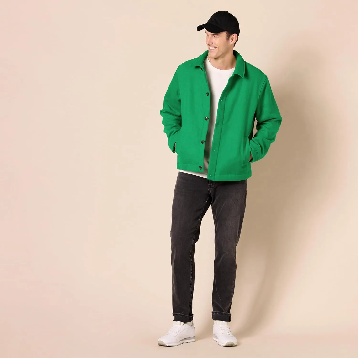 Amazon Essentials Men's Wool Bomber Jacket (Available in Big & Tall)
