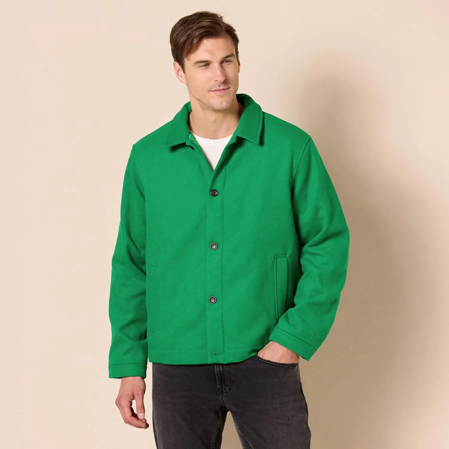 Amazon Essentials Men's Wool Bomber Jacket (Available in Big & Tall)