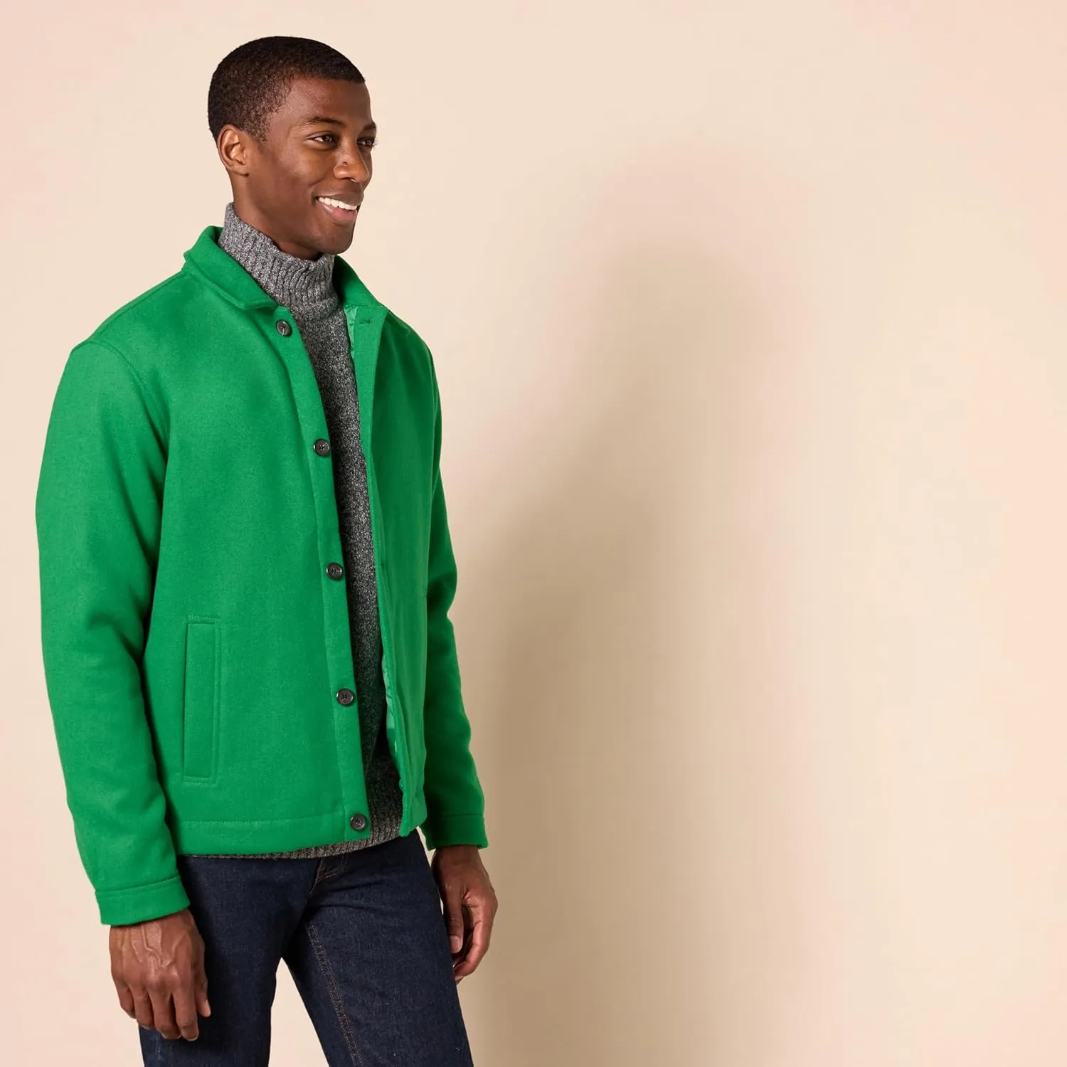 Amazon Essentials Men's Wool Bomber Jacket (Available in Big & Tall)
