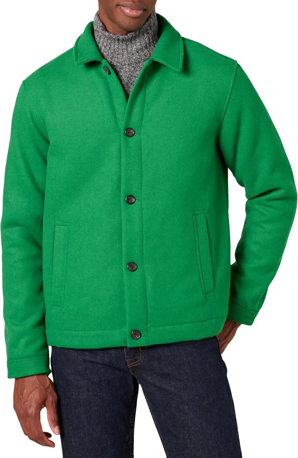Amazon Essentials Men's Wool Bomber Jacket (Available in Big & Tall)
