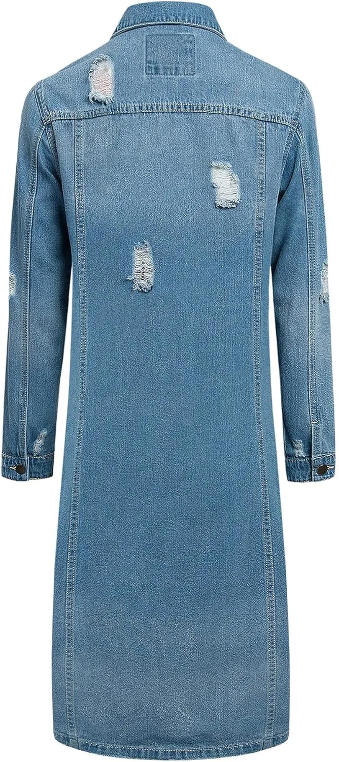 American Bazi Women's Destroyed Denim Jacket