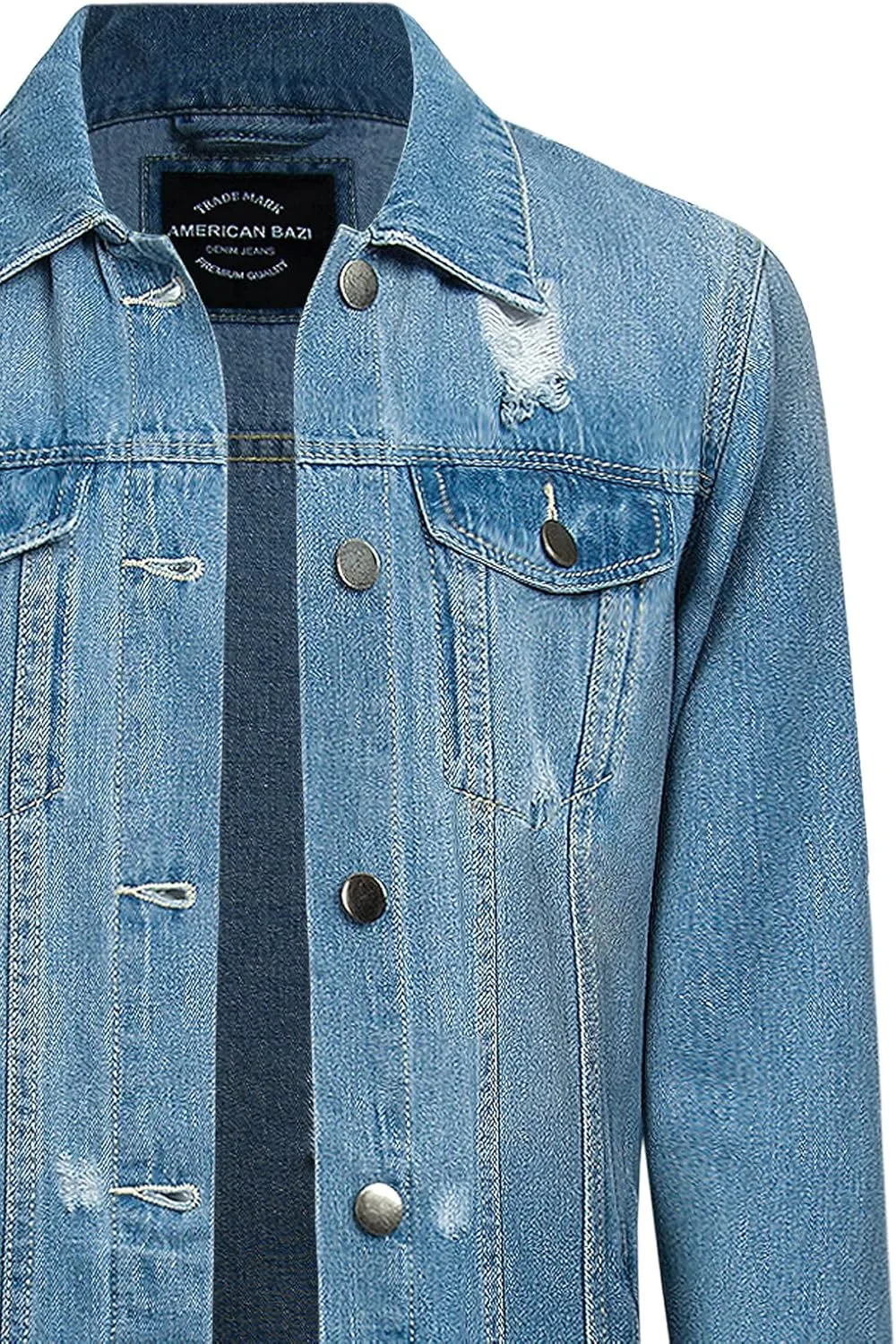 American Bazi Women's Destroyed Denim Jacket