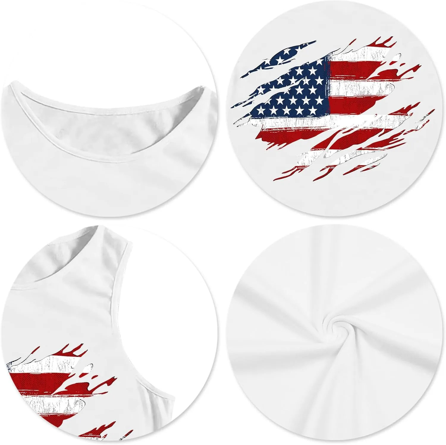 American Flag Crop Tank Tops Women: Patriotic Shirts USA Flag T-Shirt 4th of July Sleeveless Tee Tops