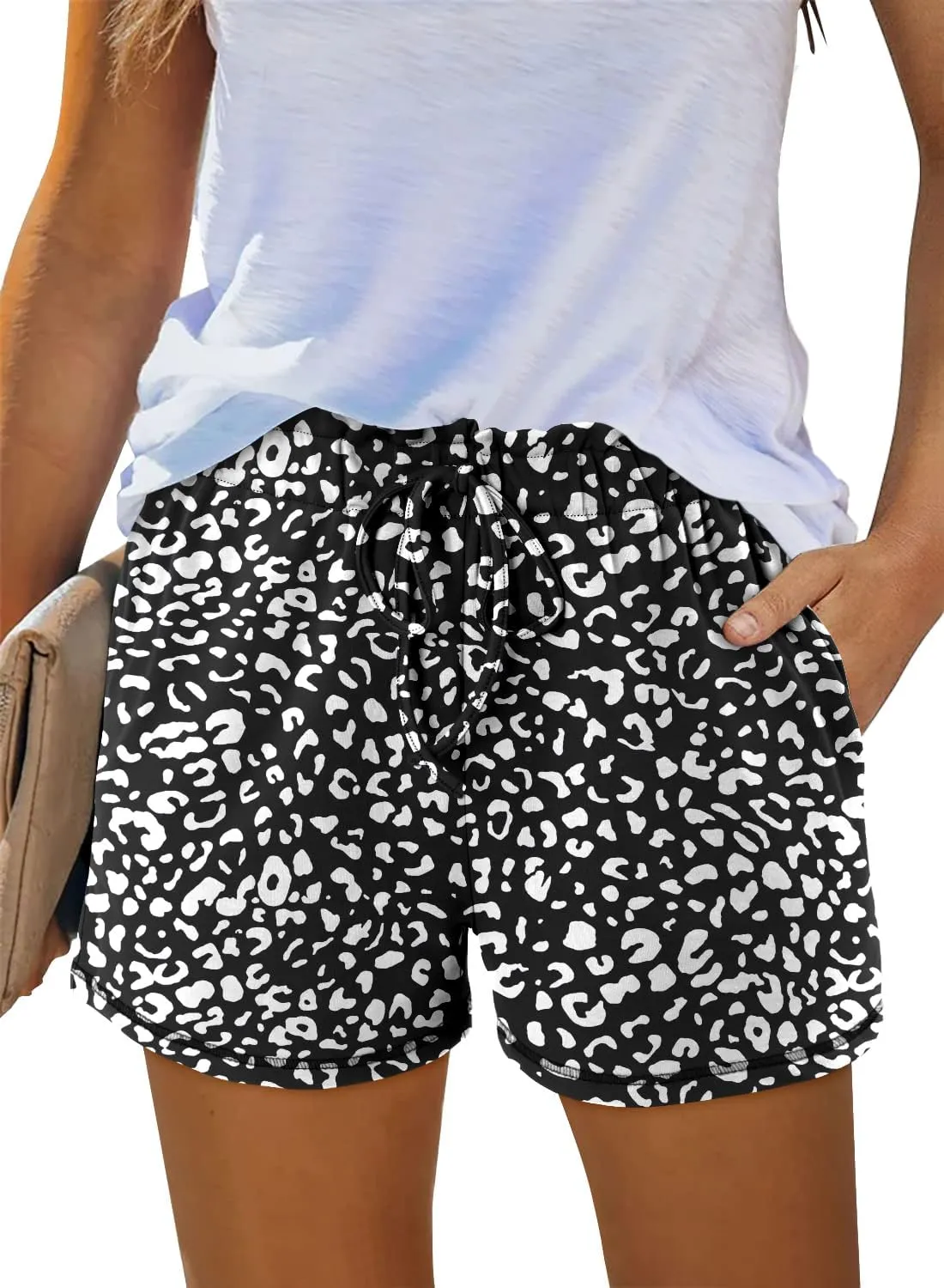 Angerella Womens Shorts with Pockets Summer Casual Shorts for Women Comfy Elastic Waist Lightweight Short Pants