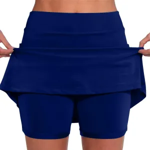 Athletic Skorts for Women Plus Size Tummy Control Tennis Yoga Shorts Hight Waist Solid Comfy Elastic Gym Skirts