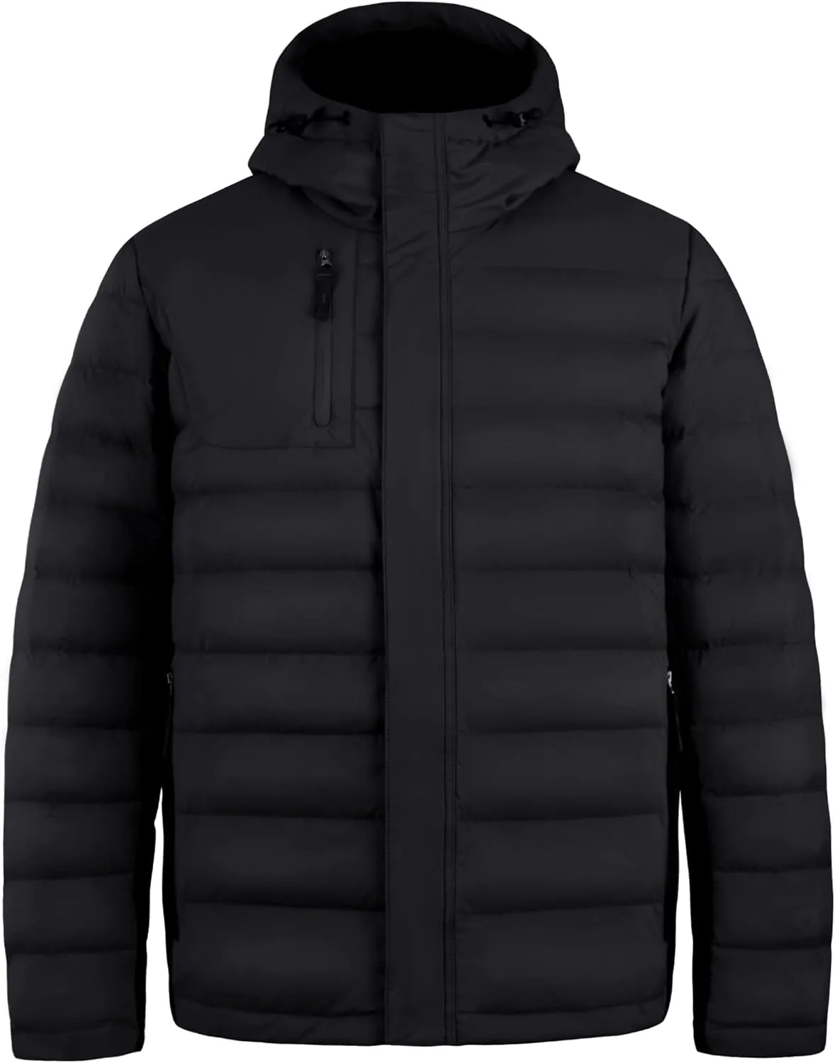 Bakery Men's Puffer Jacket Lightweight Water Resistant Hooded Down Jacket Insulated Winter Warm Coat
