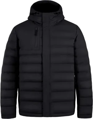 Bakery Men's Puffer Jacket Lightweight Water Resistant Hooded Down Jacket Insulated Winter Warm Coat