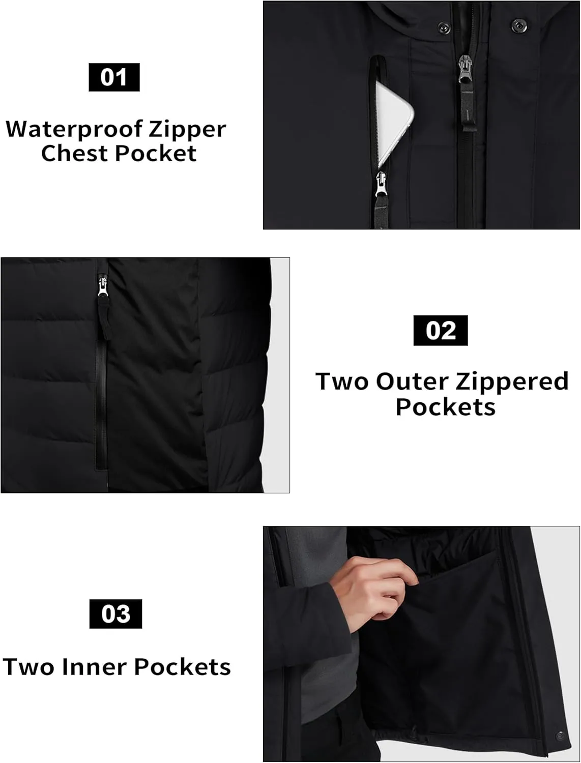 Bakery Men's Puffer Jacket Lightweight Water Resistant Hooded Down Jacket Insulated Winter Warm Coat