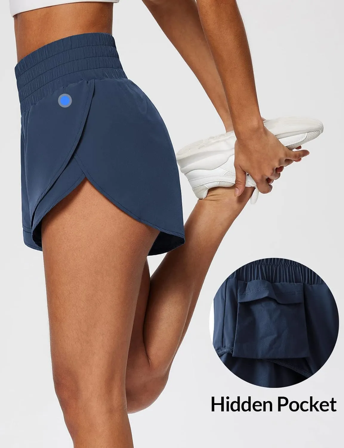 baleaf Women's 3" Workout Shorts High Waisted Athletic Running Shorts with Liner Sports Lightweight Quick Dry