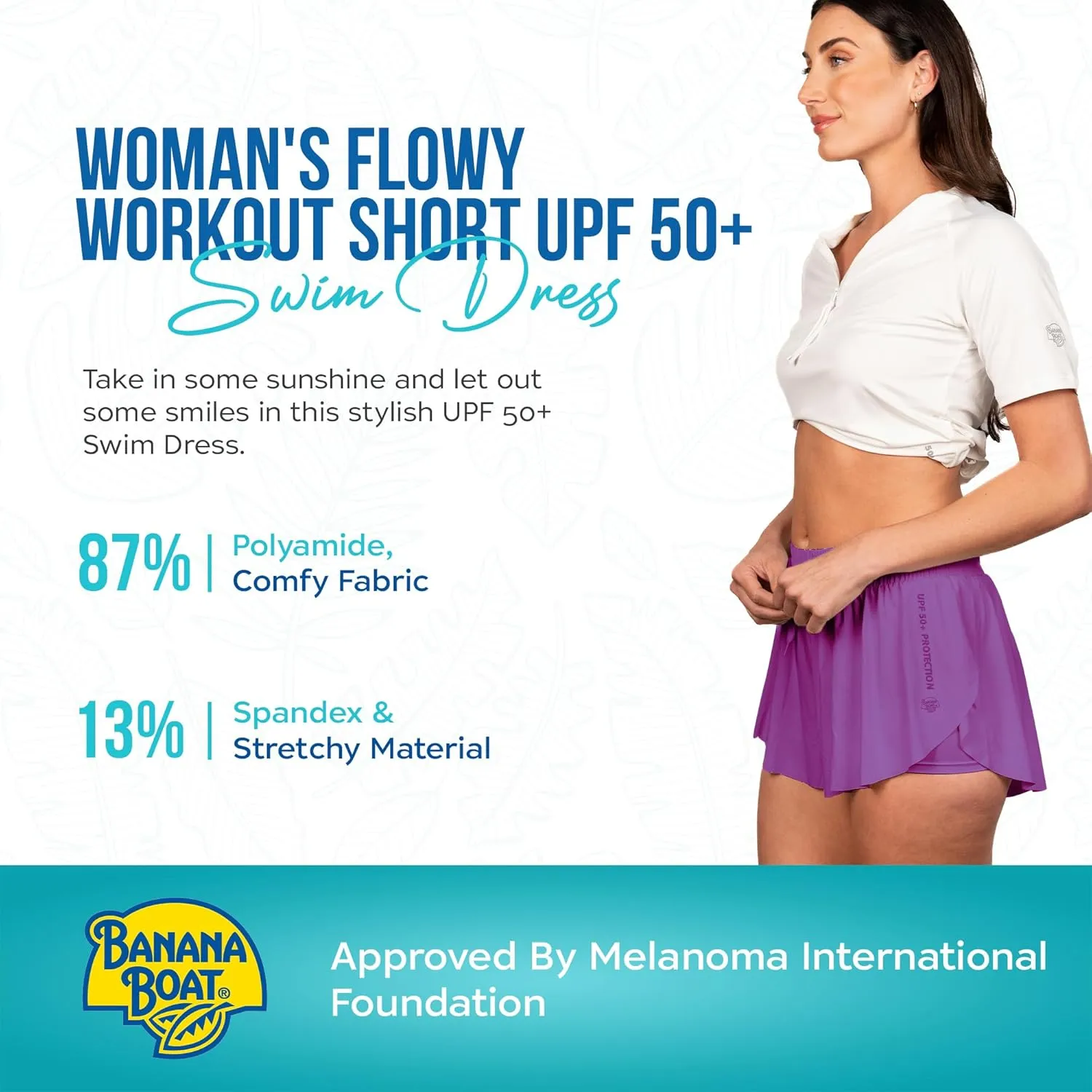 Banana Boat UPF 50  Women's Flowy Workout Short Athletic Skort | Yoga Shorts with Pockets | Tennis Skort | Butterfly Shorts